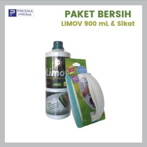 Sikat dan Cairan Pembersih FASON LIMOV Semen dan Cat di Keramik 900 ml