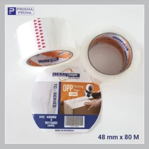 Lakban Isolasi BERRY Plastik Putih Clear Bening Besar 2 Inch