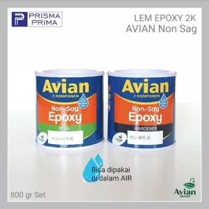 Lem Epoxy AVIAN Non Sag 800 Gr Set Serbaguna Kayu Besi Logam Kaca