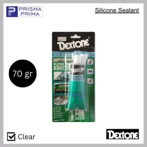 Lem Kaca Silicone Sealant Dextone Clear 70 gr