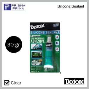 Lem Kaca Silicone Sealant Dextone Clear Bening 30 gr