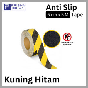 Lakban Stiker Isolasi Anti Slip Tape Tangga Lantai 5 cm x 5 M – Kuning Hitam